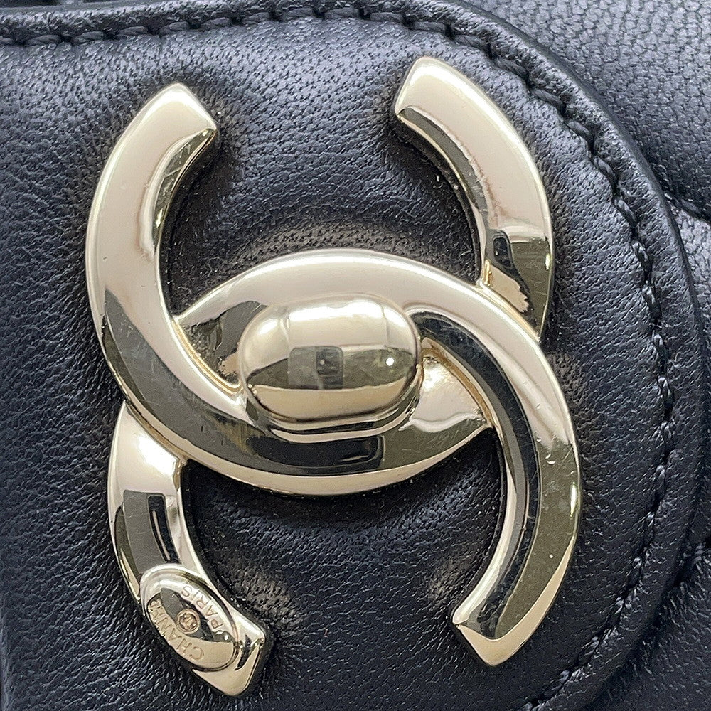 CHANEL Matelasse Chain vanity bag Black Lambskin