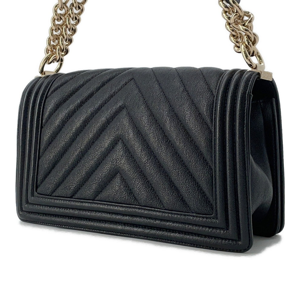 CHANEL Boy Chanel ChainShoulder Bag BlackA67086 Soft Caviar Leather Size 25