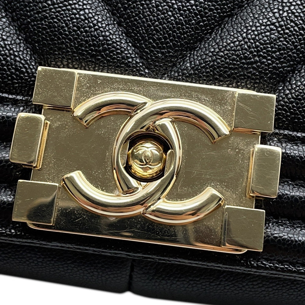 CHANEL Boy Chanel ChainShoulder Bag BlackA67086 Soft Caviar Leather Size 25