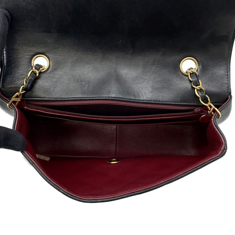 CHANEL Diana ChainShoulder Bag Black Lambskin Size 25