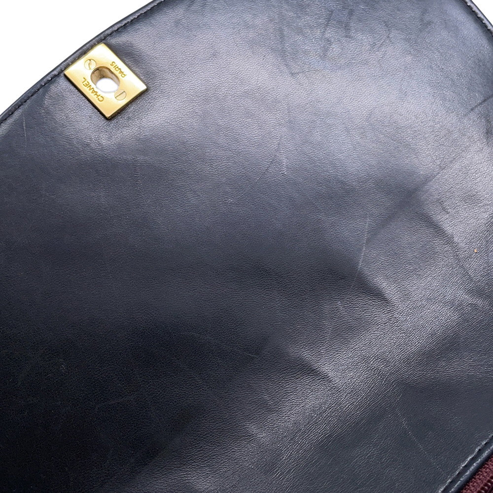 CHANEL Diana ChainShoulder Bag Black Lambskin Size 25