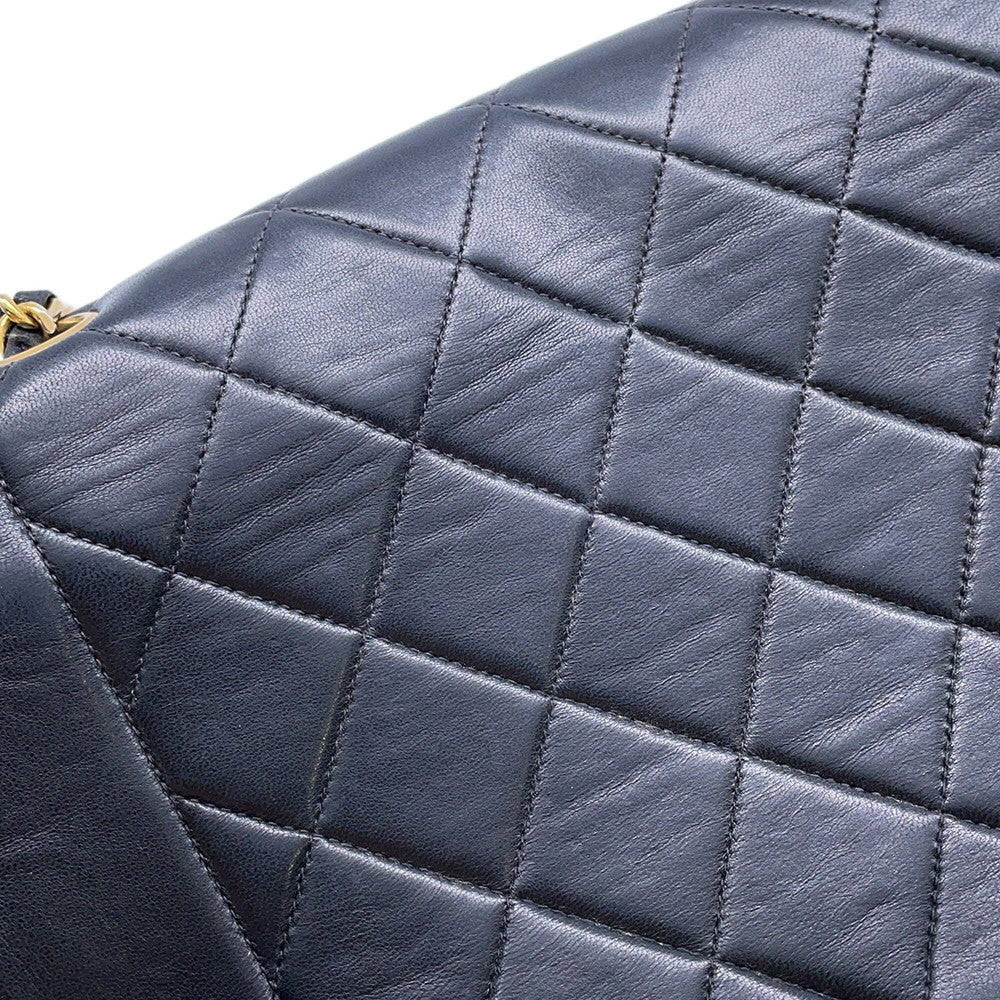CHANEL Diana ChainShoulder Bag Black Lambskin Size 25