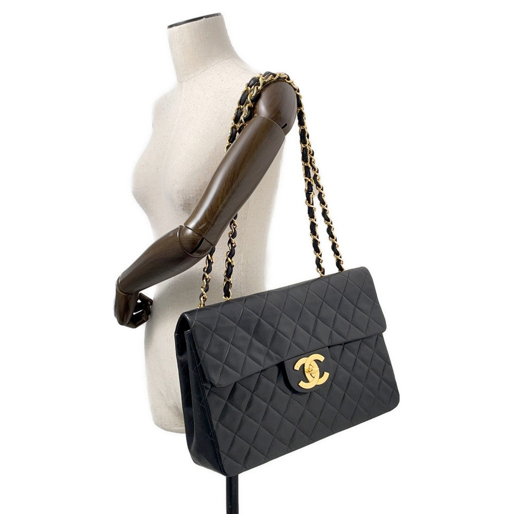 CHANEL Jumbo Matelasse ChainShoulder Bag BlackA01094 Lambskin Size 34