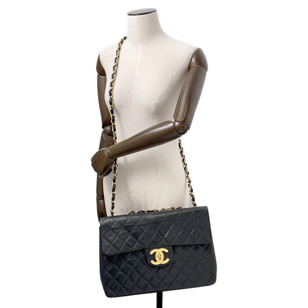CHANEL Jumbo Matelasse ChainShoulder Bag BlackA01094 Lambskin Size 34