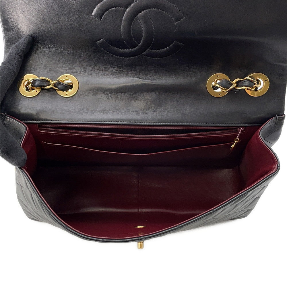 CHANEL Jumbo Matelasse ChainShoulder Bag BlackA01094 Lambskin Size 34
