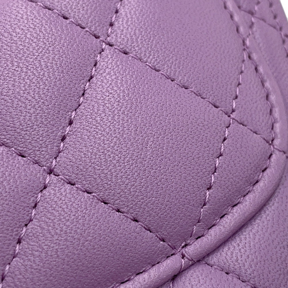 CHANEL Matelasse Heart ChainShoulderPouch PurpleAP2784 Lambskin