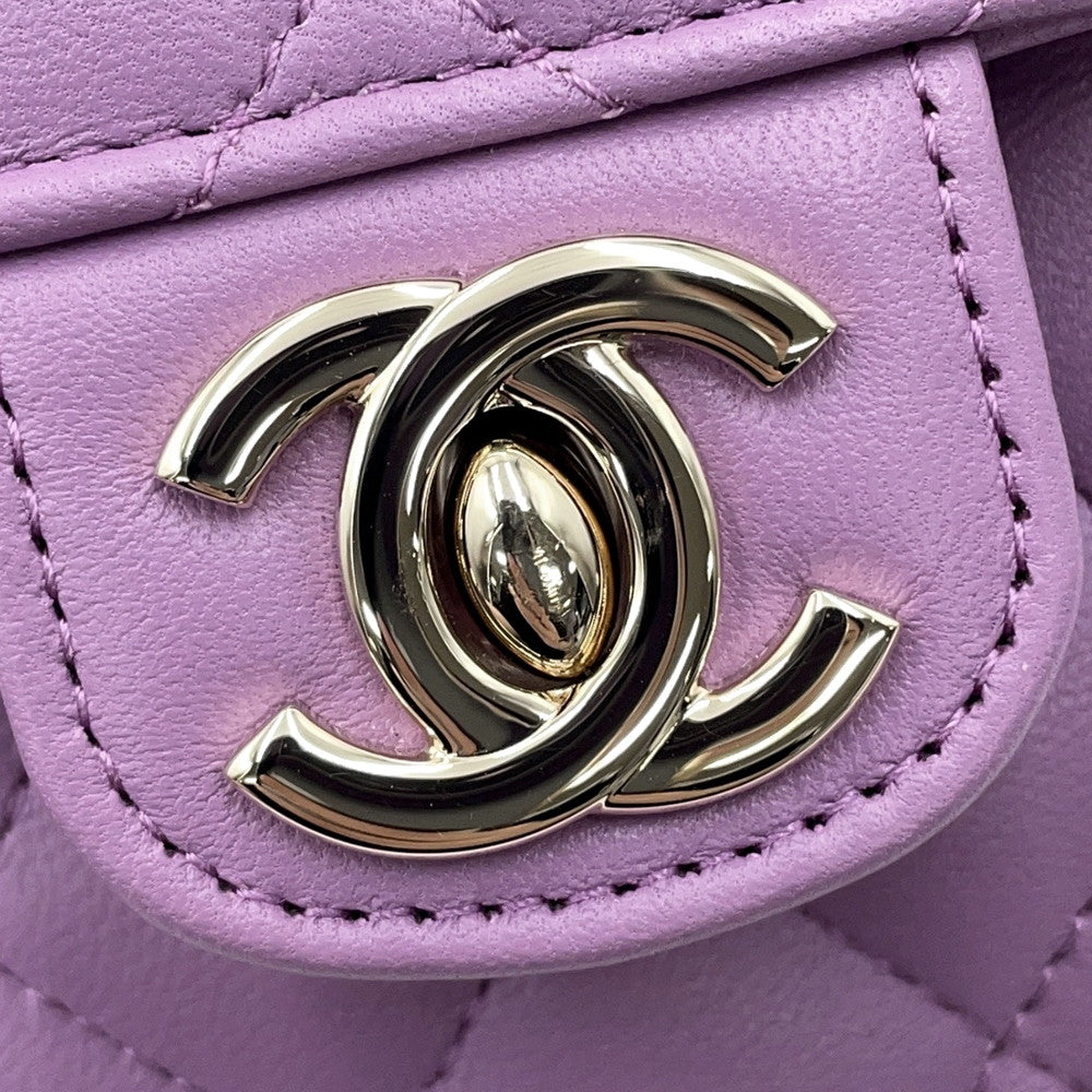 CHANEL Matelasse Heart ChainShoulderPouch PurpleAP2784 Lambskin