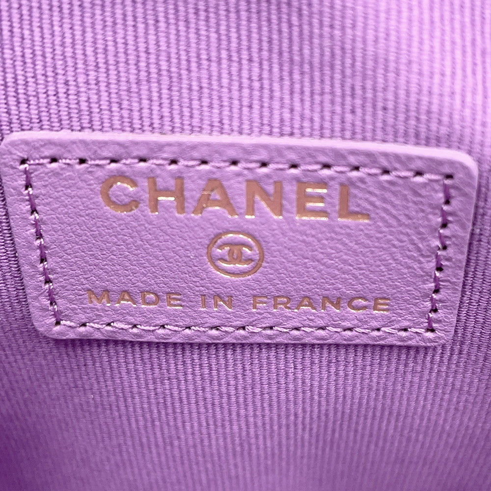 CHANEL Matelasse Heart ChainShoulderPouch PurpleAP2784 Lambskin