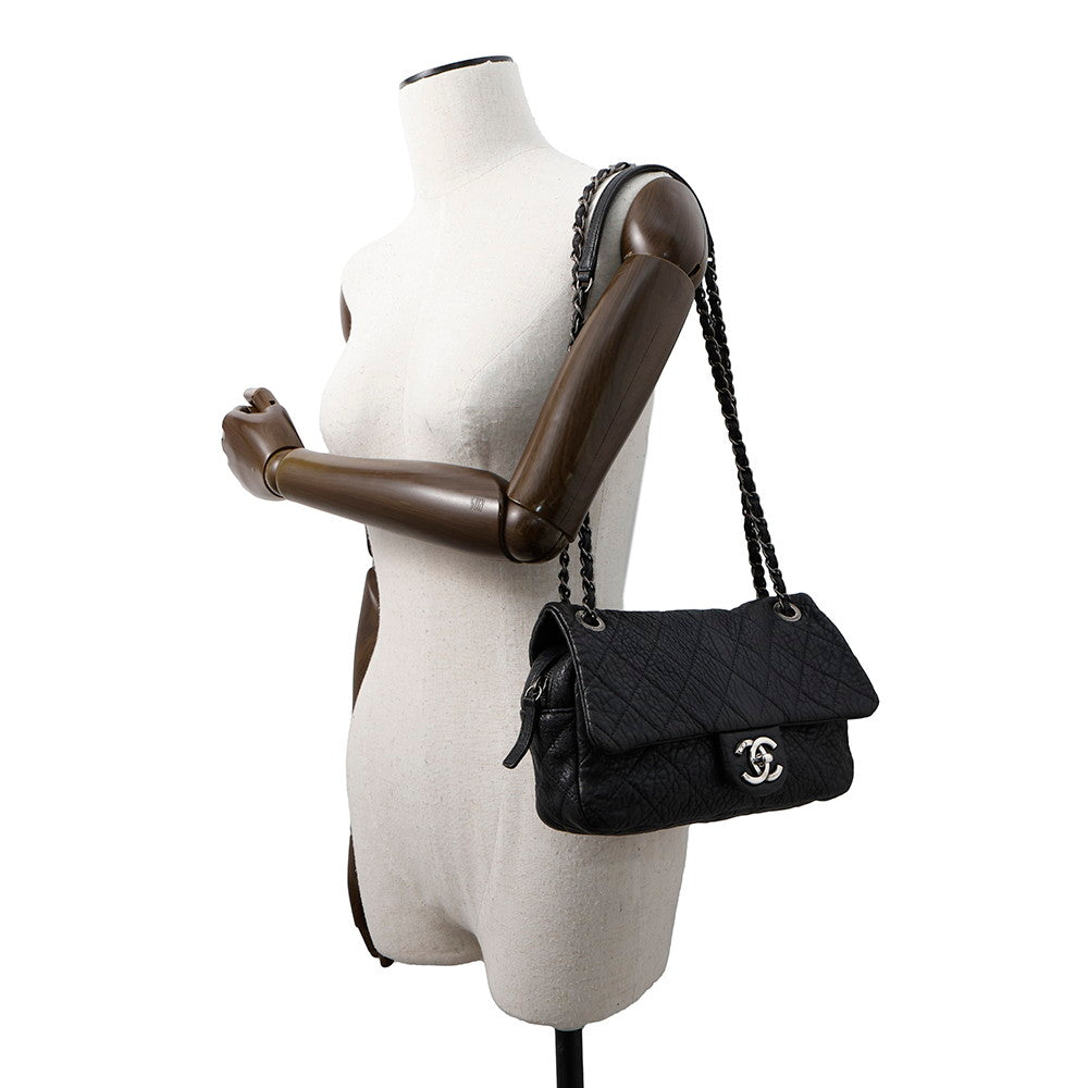 CHANEL Matelasse ChainShoulder Bag Black Leather