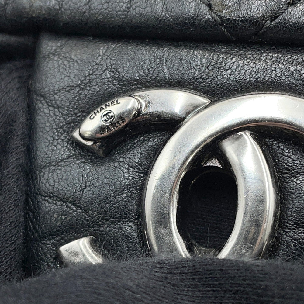 CHANEL Matelasse ChainShoulder Bag Black Leather