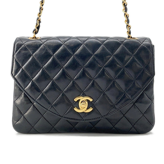 CHANEL Matelasse ChainShoulder Bag Black Lambskin