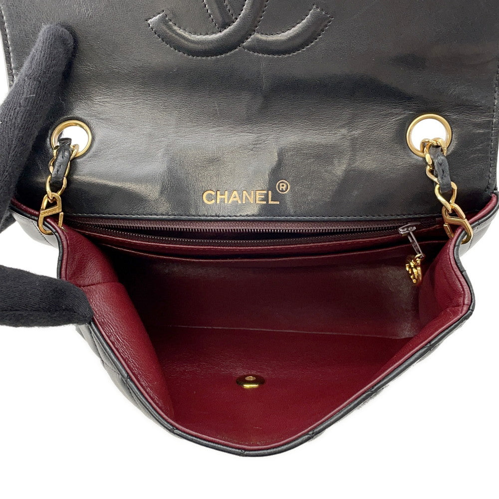 CHANEL Matelasse ChainShoulder Bag Black Lambskin