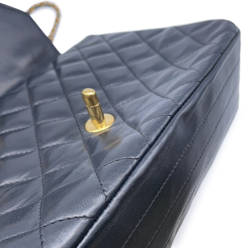 CHANEL Matelasse ChainShoulder Bag Black Lambskin