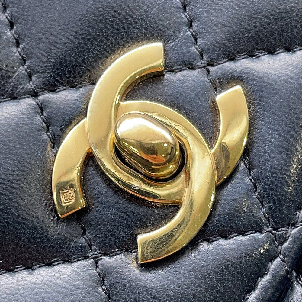 CHANEL Matelasse ChainShoulder Bag Black Lambskin