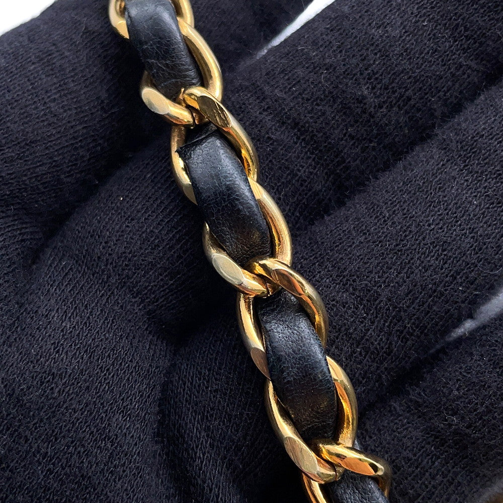 CHANEL Matelasse ChainShoulder Bag Black Lambskin