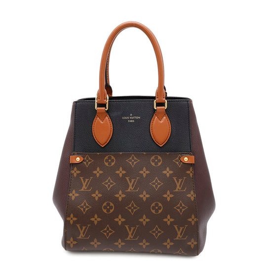 LOUIS VUITTON Fold tote Wine/NoirM45409 Monogram Calf Leather Size MM