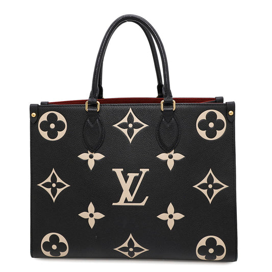 LOUIS VUITTON Onthego Noir/BeigeM45495 Bicolor Monogram Empreinte Leather Size MM