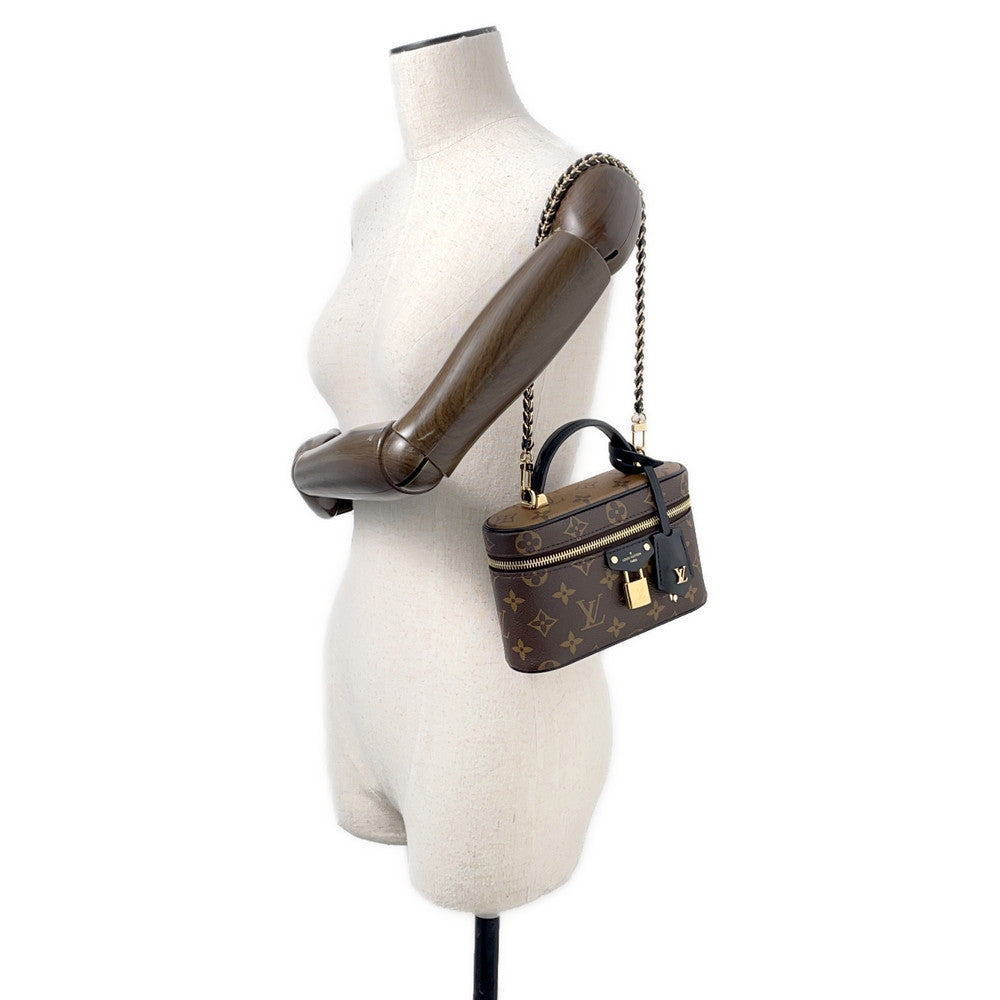 LOUIS VUITTON Vanity Chain Pouch BlackM47125 Monogram Monogram Reverse Canvas