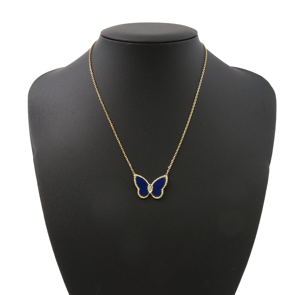 Van Cleef & Arpels Lucky Alhambra Papillon Necklace 18K Yellow Gold