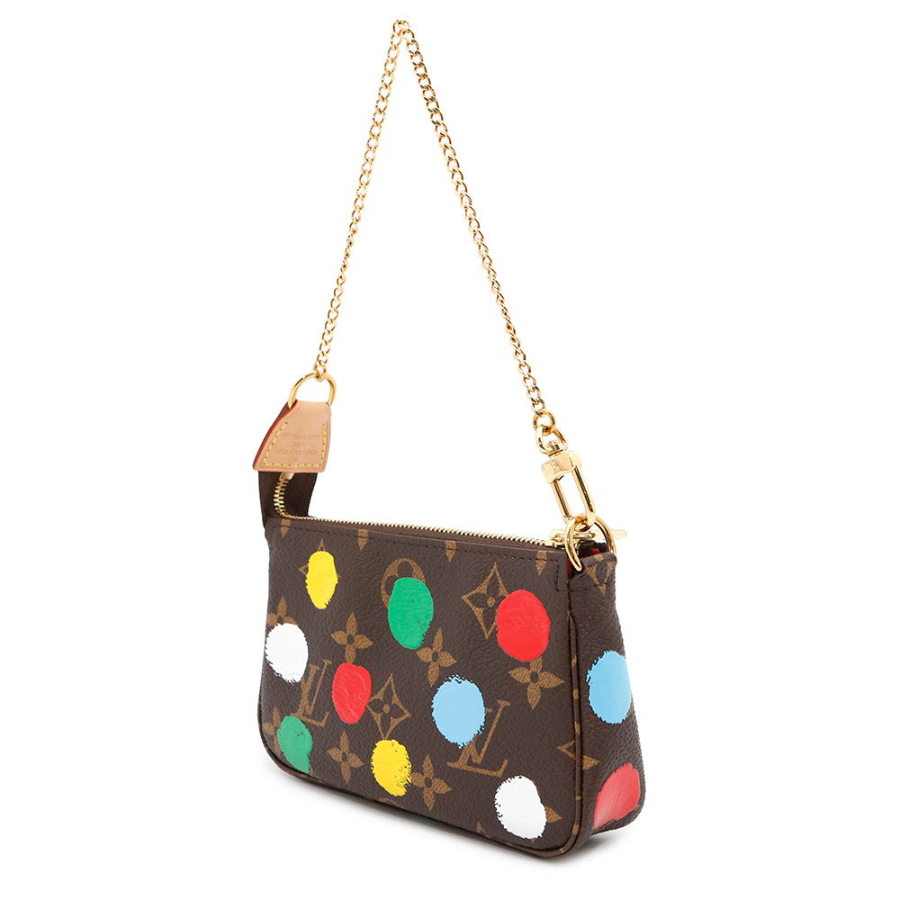 LOUIS VUITTON Mini Pochette Accessoires RedM81866 Monogram Painted Dot Size Mini