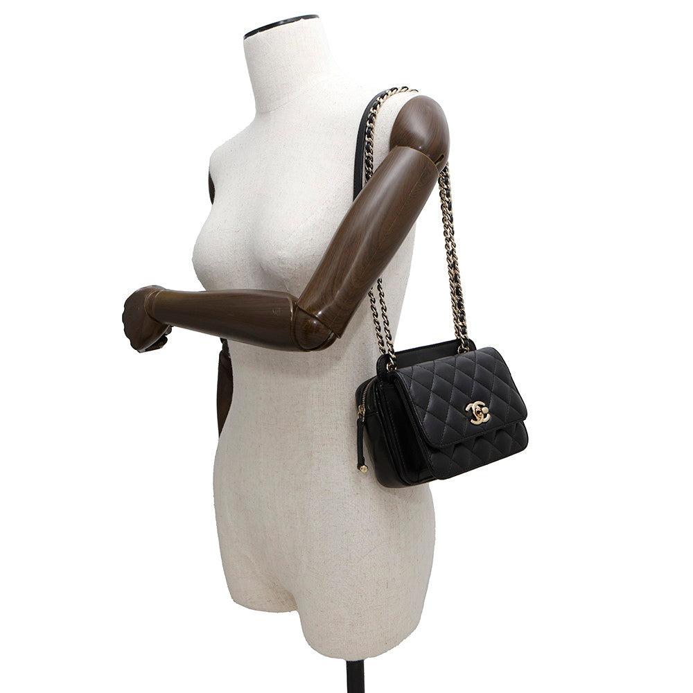 CHANEL Mini Matelasse ChainShoulder Bag BlackAS1693 Lambskin