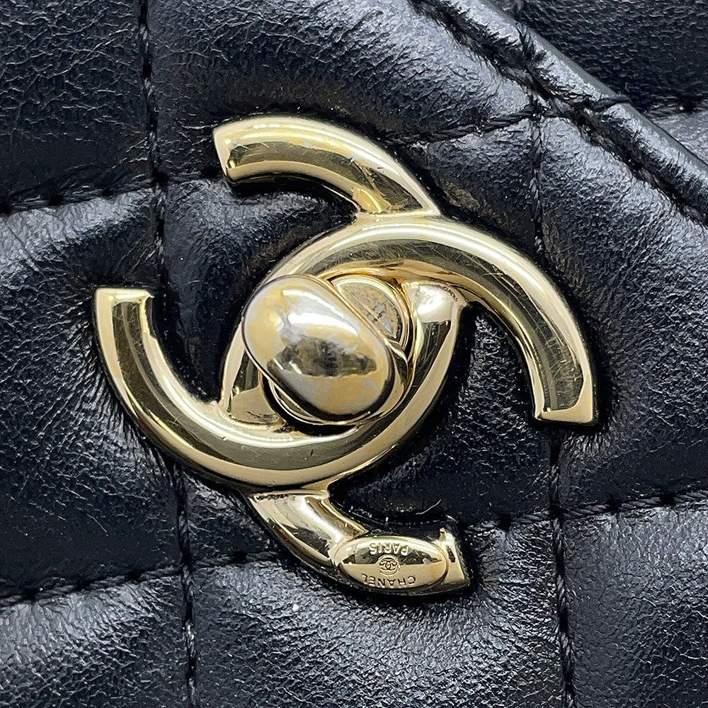 CHANEL Mini Matelasse ChainShoulder Bag BlackAS1693 Lambskin