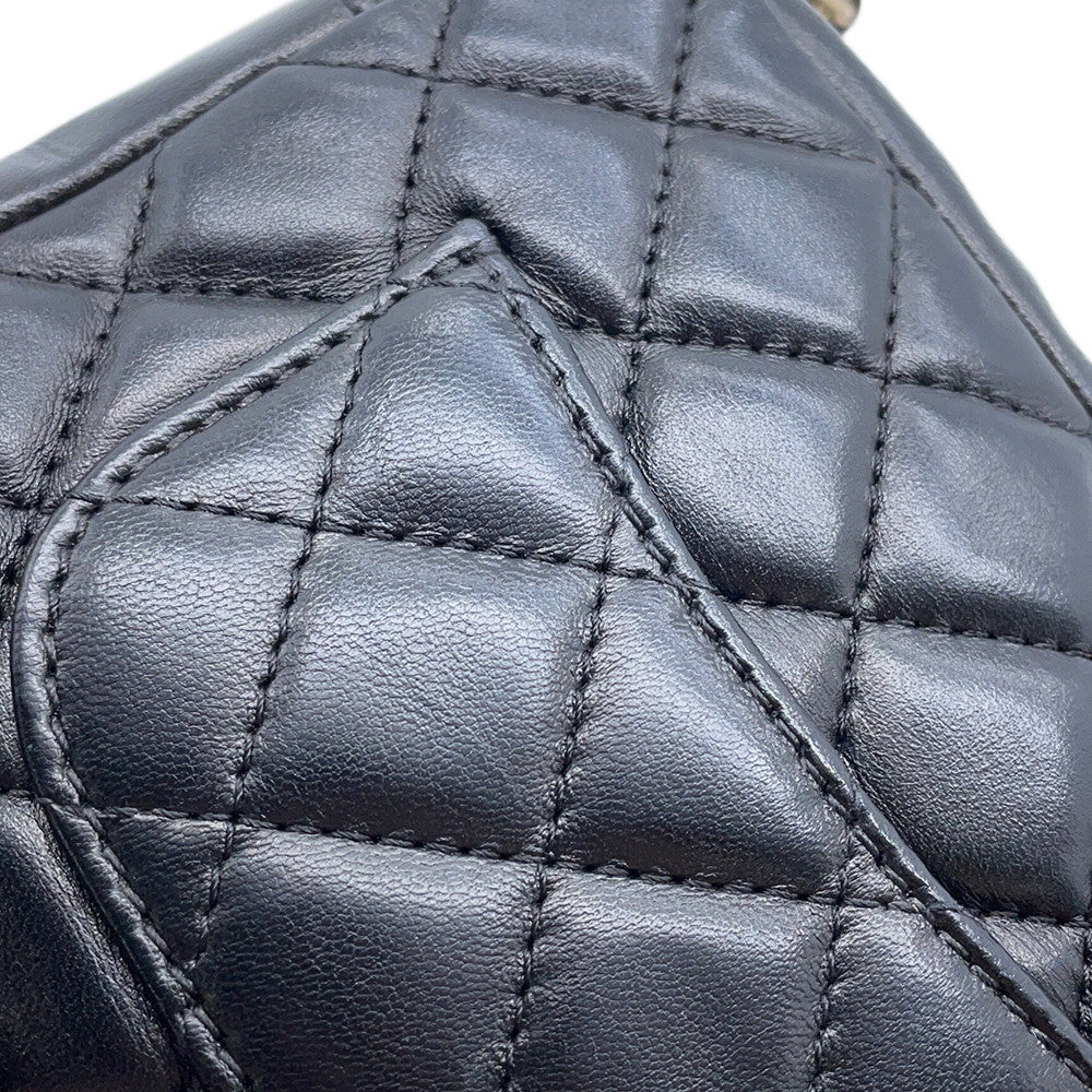 CHANEL Mini Matelasse ChainShoulder Bag BlackAS1693 Lambskin