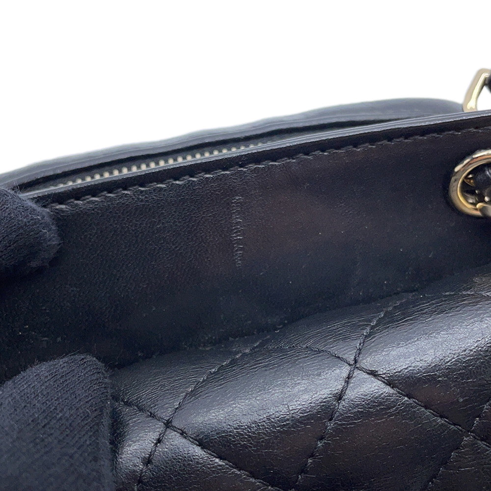 CHANEL Mini Matelasse ChainShoulder Bag BlackAS1693 Lambskin