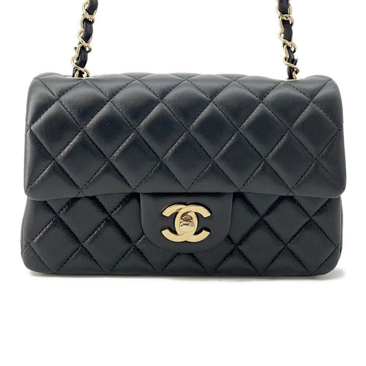 CHANEL Mini Matelasse ChainShoulder Bag BlackA69900 Lambskin Size 20