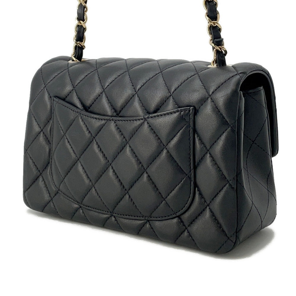 CHANEL Mini Matelasse ChainShoulder Bag BlackA69900 Lambskin Size 20