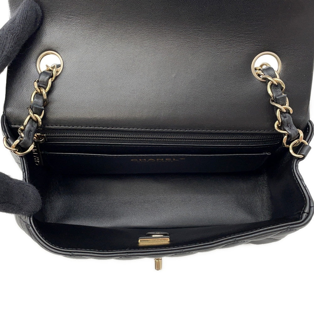 CHANEL Mini Matelasse ChainShoulder Bag BlackA69900 Lambskin Size 20