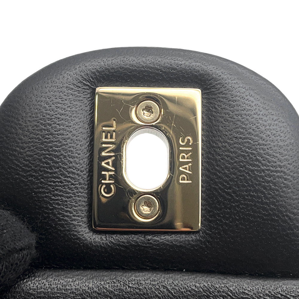 CHANEL Mini Matelasse ChainShoulder Bag BlackA69900 Lambskin Size 20