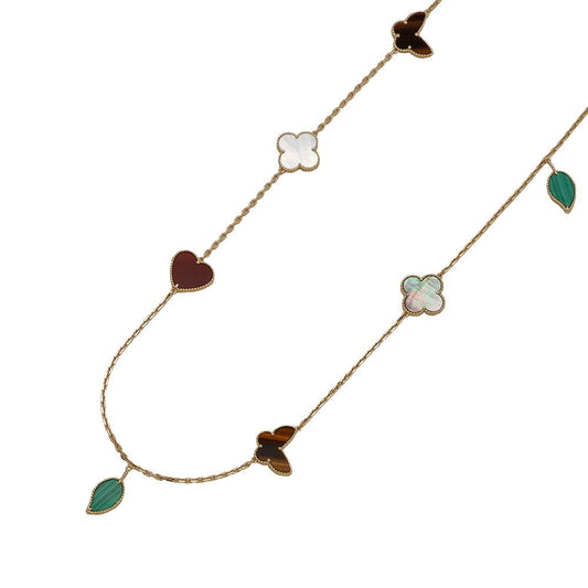 Van Cleef & Arpels Lucky Alhambra Long Necklace 12 motifsVCARD80100 18K Yellow Gold