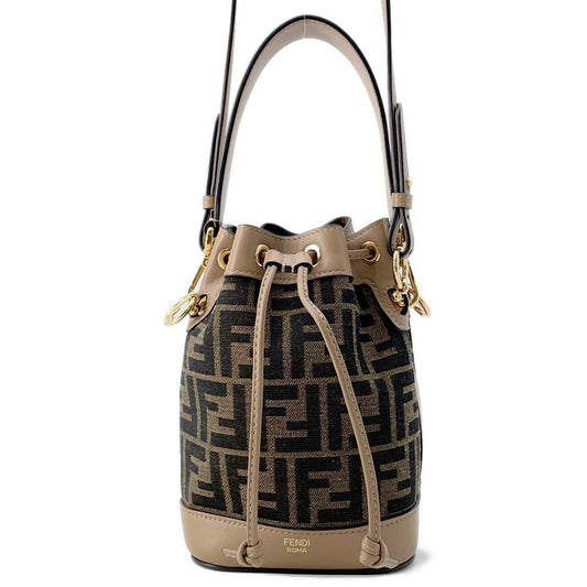 FENDI Zucca Montresor Mini Brown8BS093 Canvas Leather