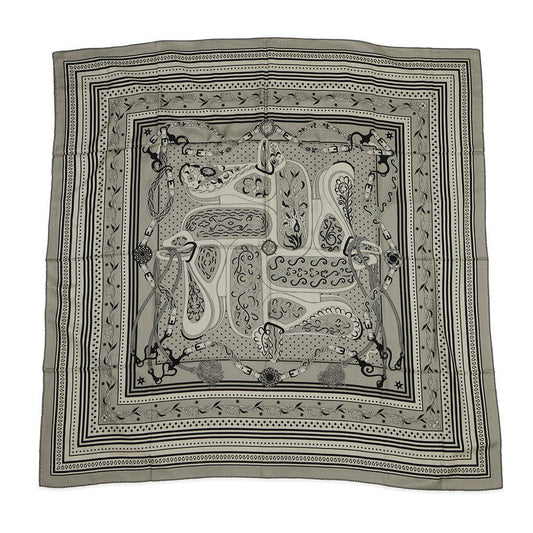 HERMES Carre Geant Festival Des Amazones Amazon Festival Bandana Size 140 Argile/Soji/Black Cashmere70% Silk30%