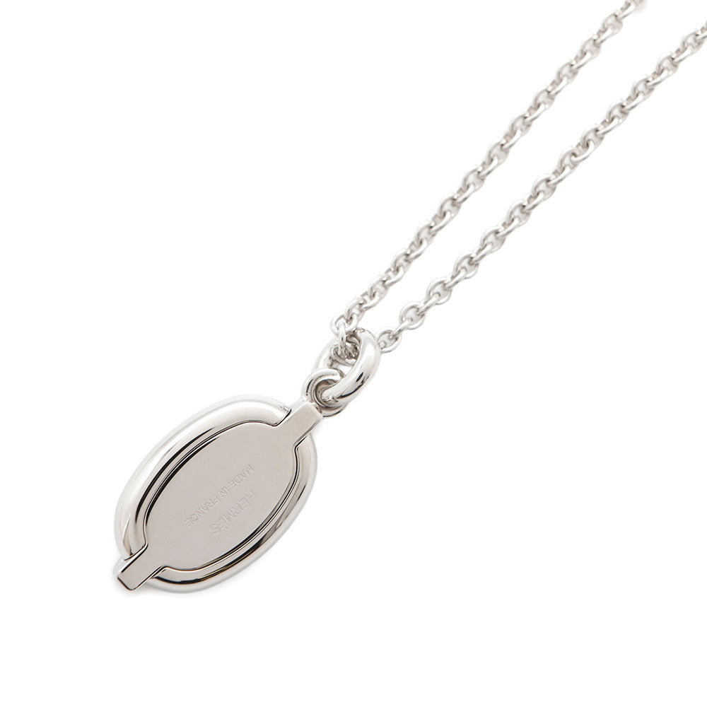 HERMES Mini Maillon Necklace Size PM Black Metal Lacquer