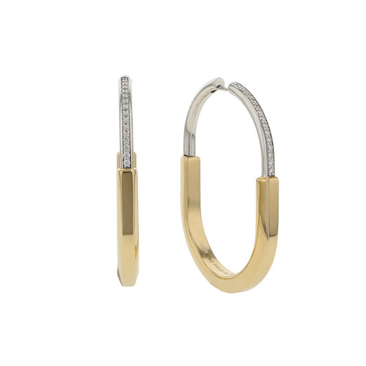 TIFFANY&Co. Padlock Earrings Size Extra large K18YG K18WG