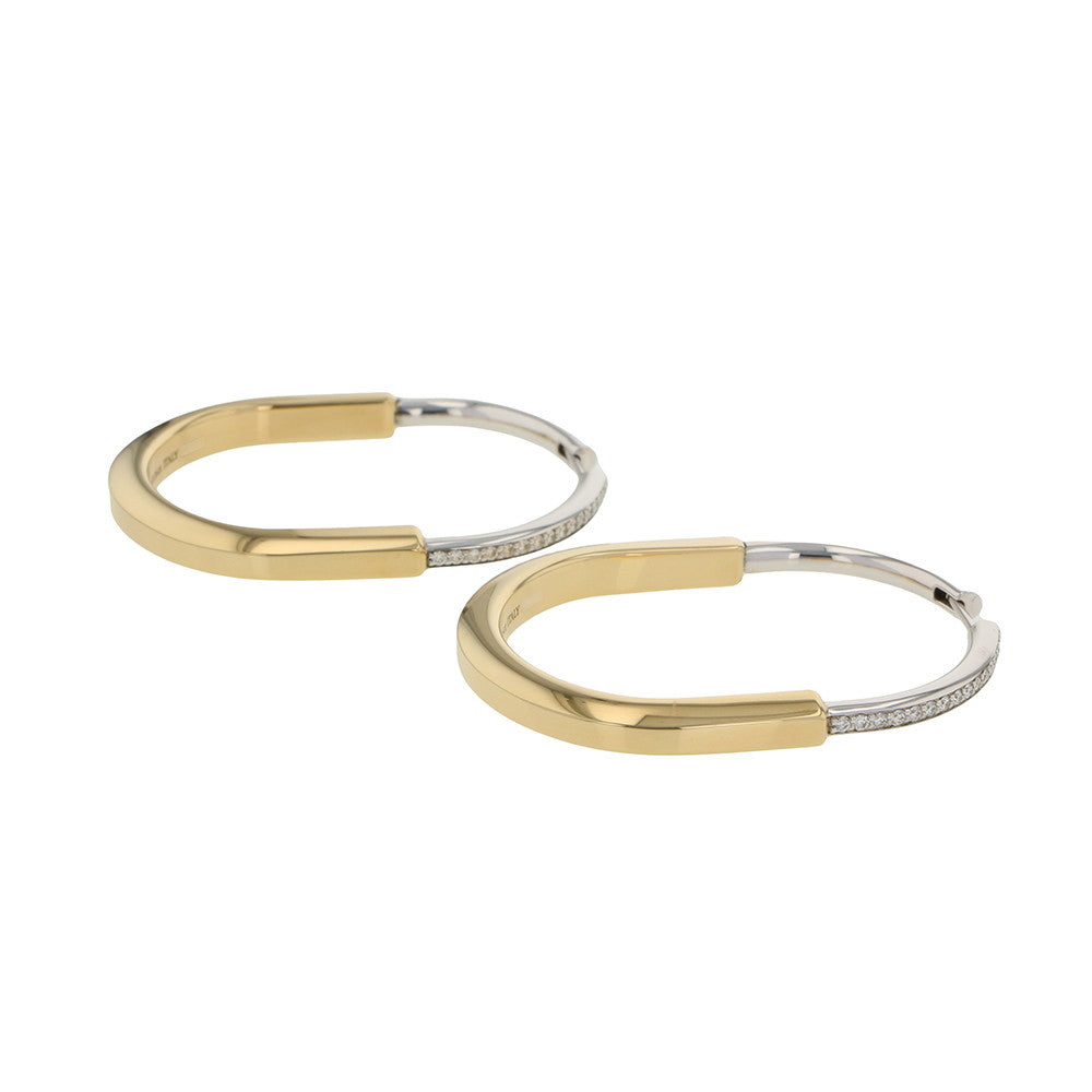 TIFFANY&Co. Padlock Earrings Size Extra large K18YG K18WG