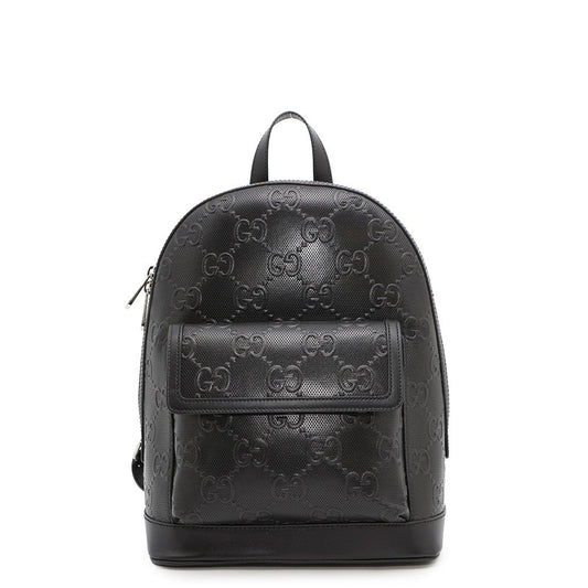 GUCCI GG Embossed Backpack Black658579 Leather