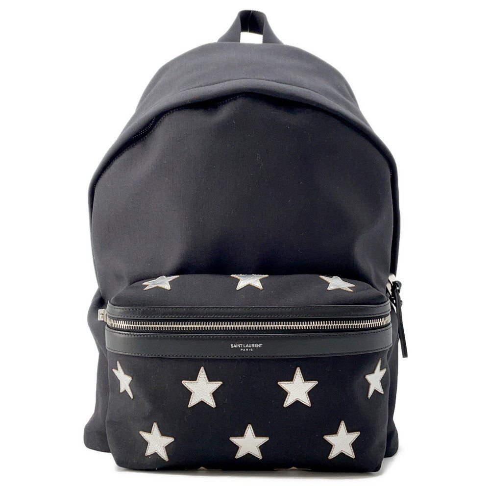 SAINT LAURENT PARIS Star Patch Backpack Black467985 Canvas Leather
