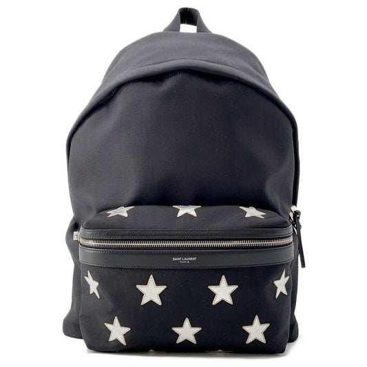 SAINT LAURENT PARIS Star Patch Backpack Black467985 Canvas Leather