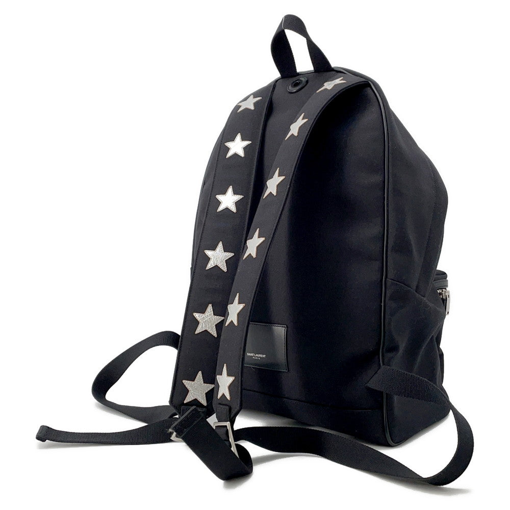 SAINT LAURENT PARIS Star Patch Backpack Black467985 Canvas Leather