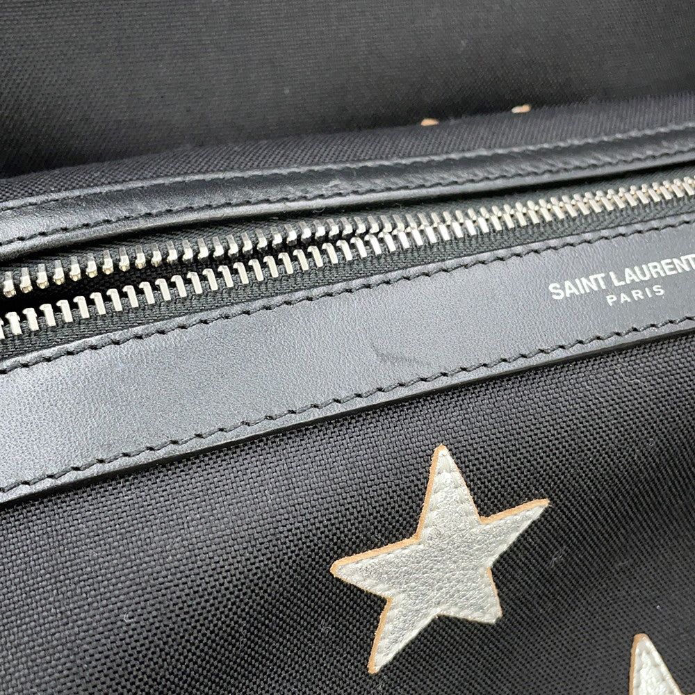 SAINT LAURENT PARIS Star Patch Backpack Black467985 Canvas Leather