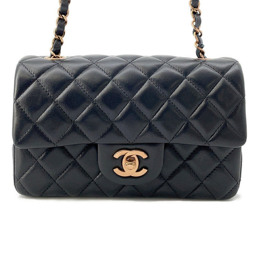 CHANEL Mini Matelasse ChainShoulder Bag BlackA69900 Lambskin Size 20