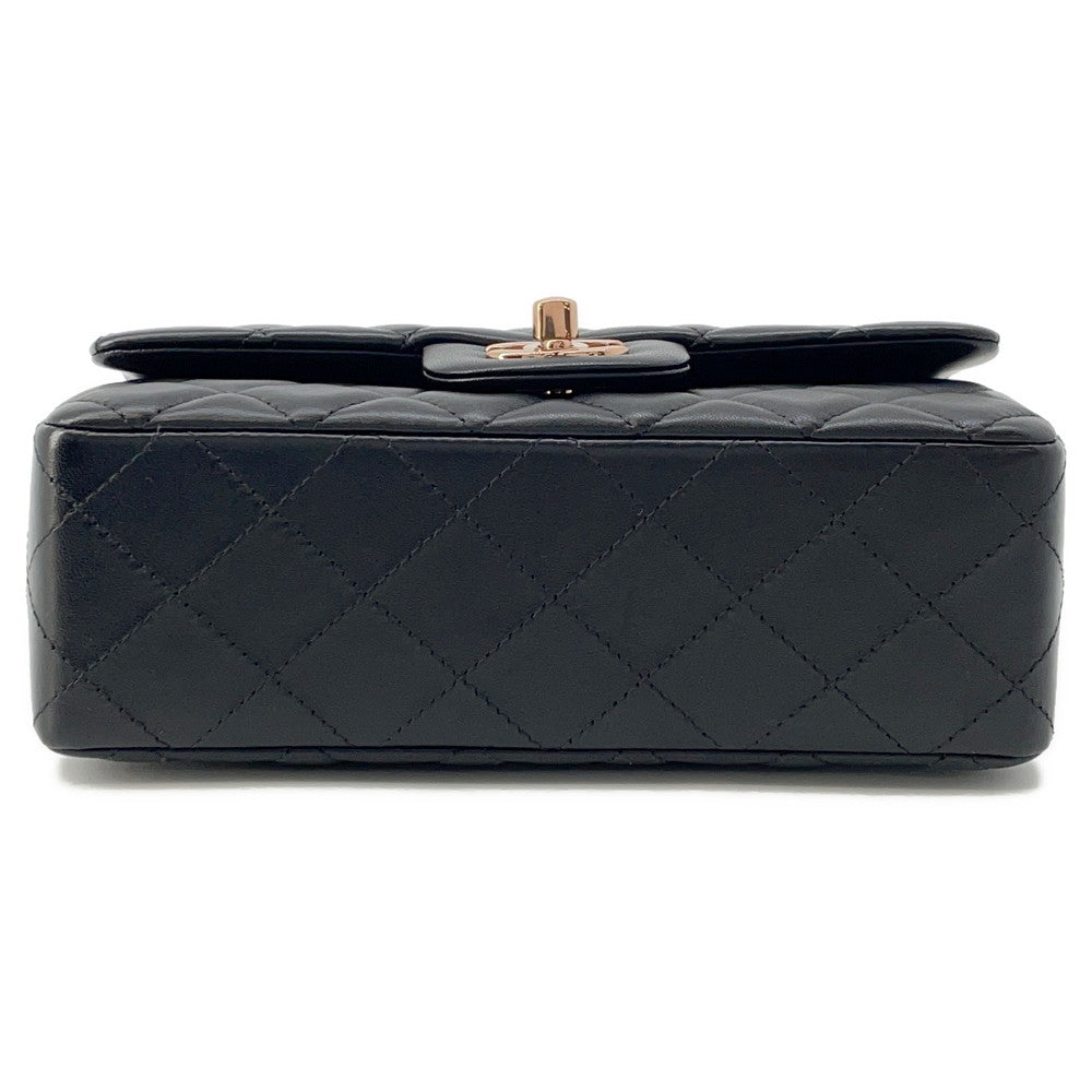 CHANEL Mini Matelasse ChainShoulder Bag BlackA69900 Lambskin Size 20