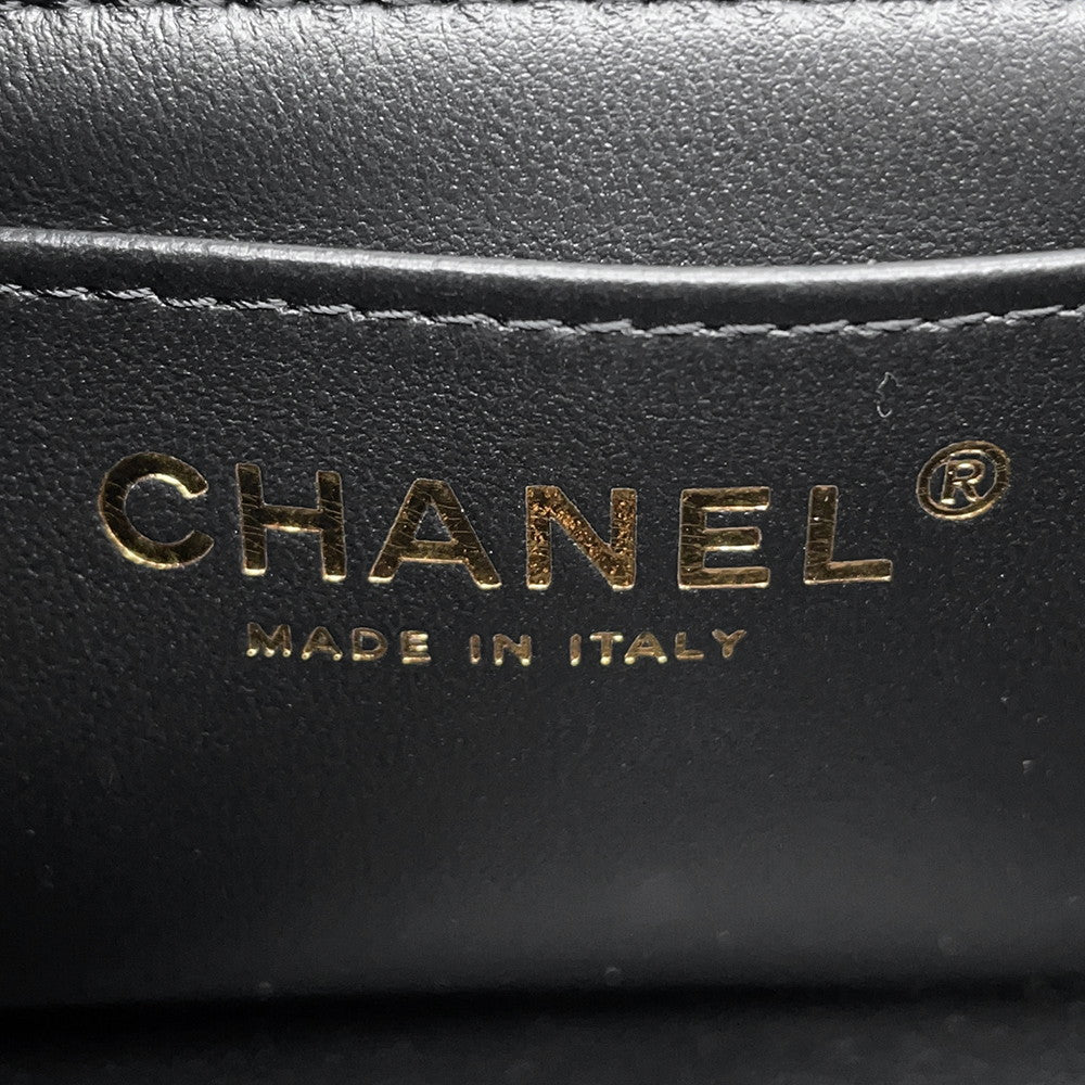 CHANEL Mini Matelasse ChainShoulder Bag BlackA69900 Lambskin Size 20