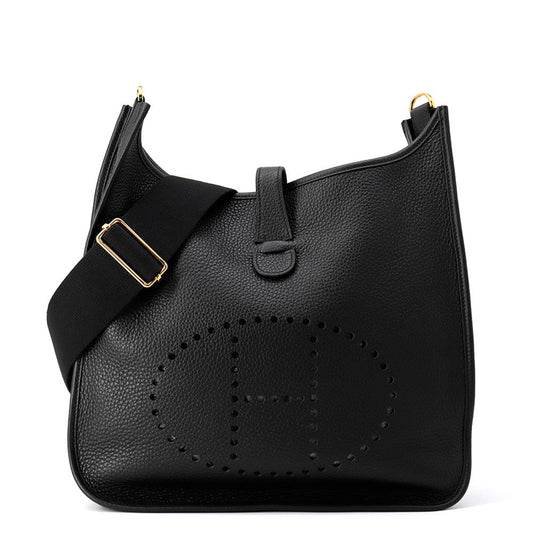 HERMES Evelyne 3 Black Taurillon Clemence Size GM