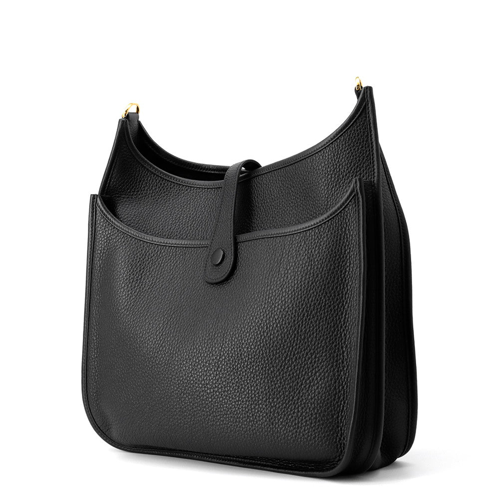 HERMES Evelyne 3 Black Taurillon Clemence Size GM