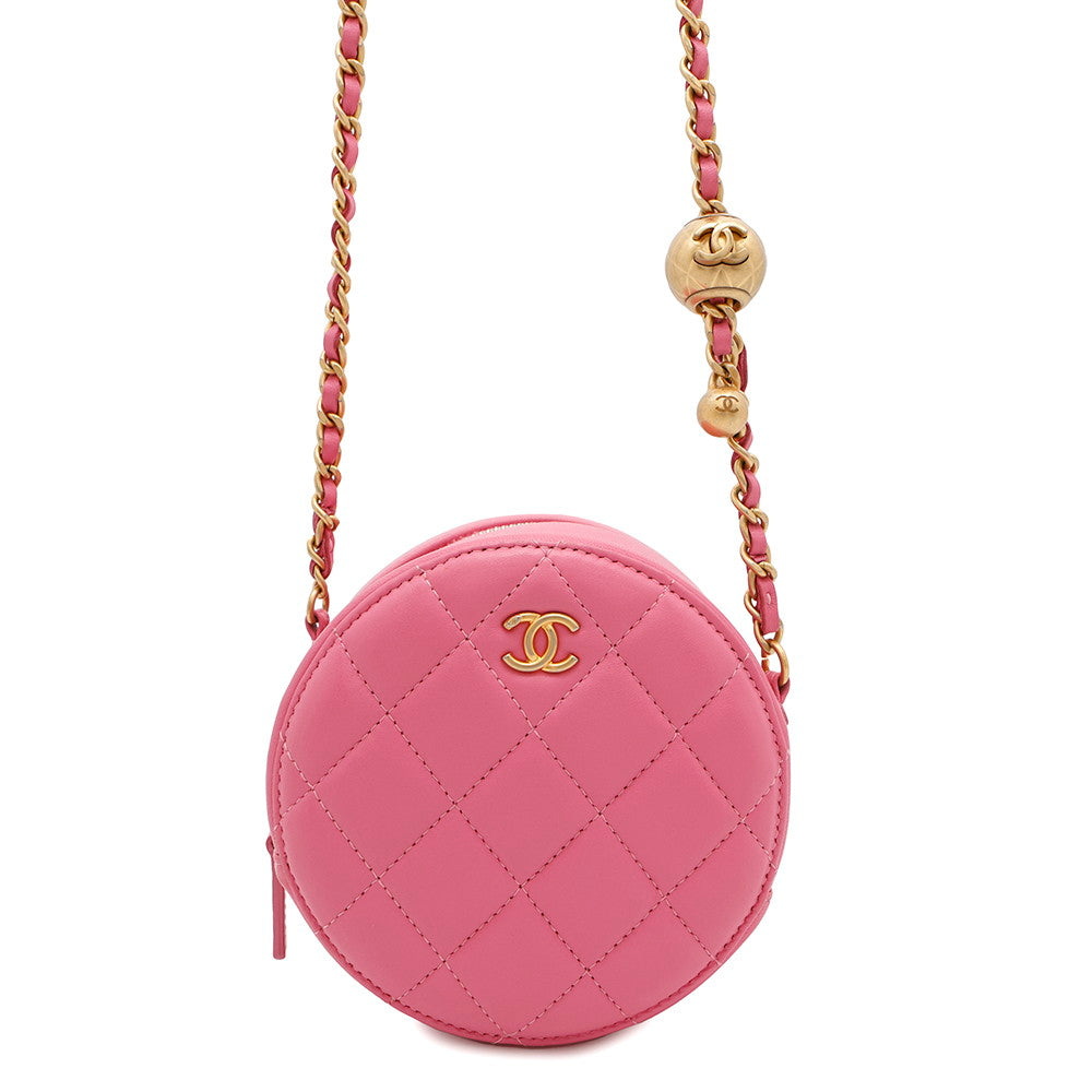 CHANEL Round Cocoball ChainShoulder Bag PinkAP1449 Lambskin