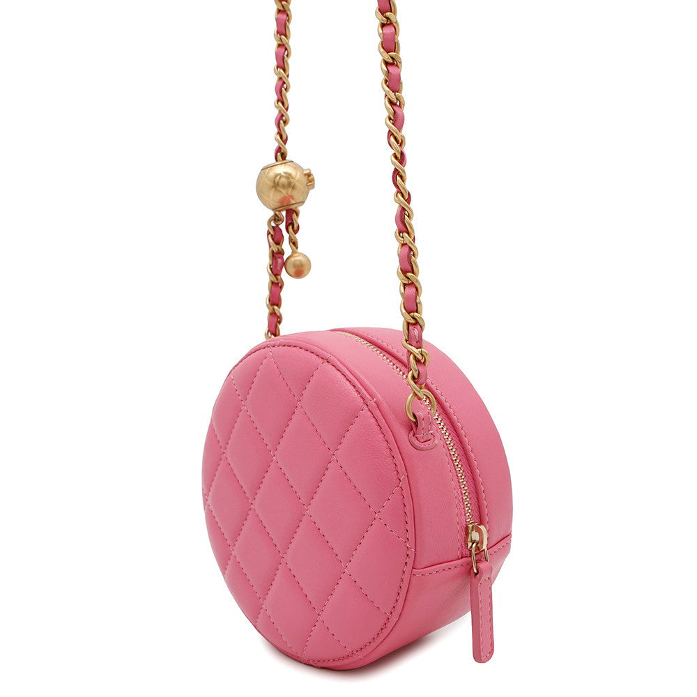 CHANEL Round Cocoball ChainShoulder Bag PinkAP1449 Lambskin